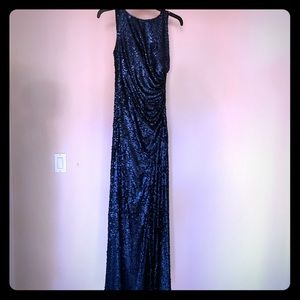 Full length matte sequin sleeveless dress